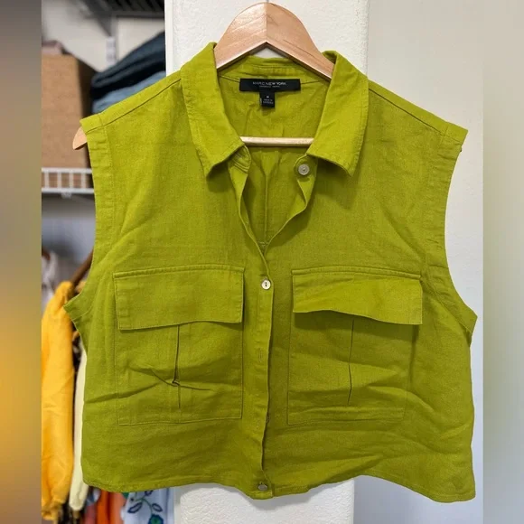 MARC NEW YORK Button Down Crop Top - Picture 3 of 7